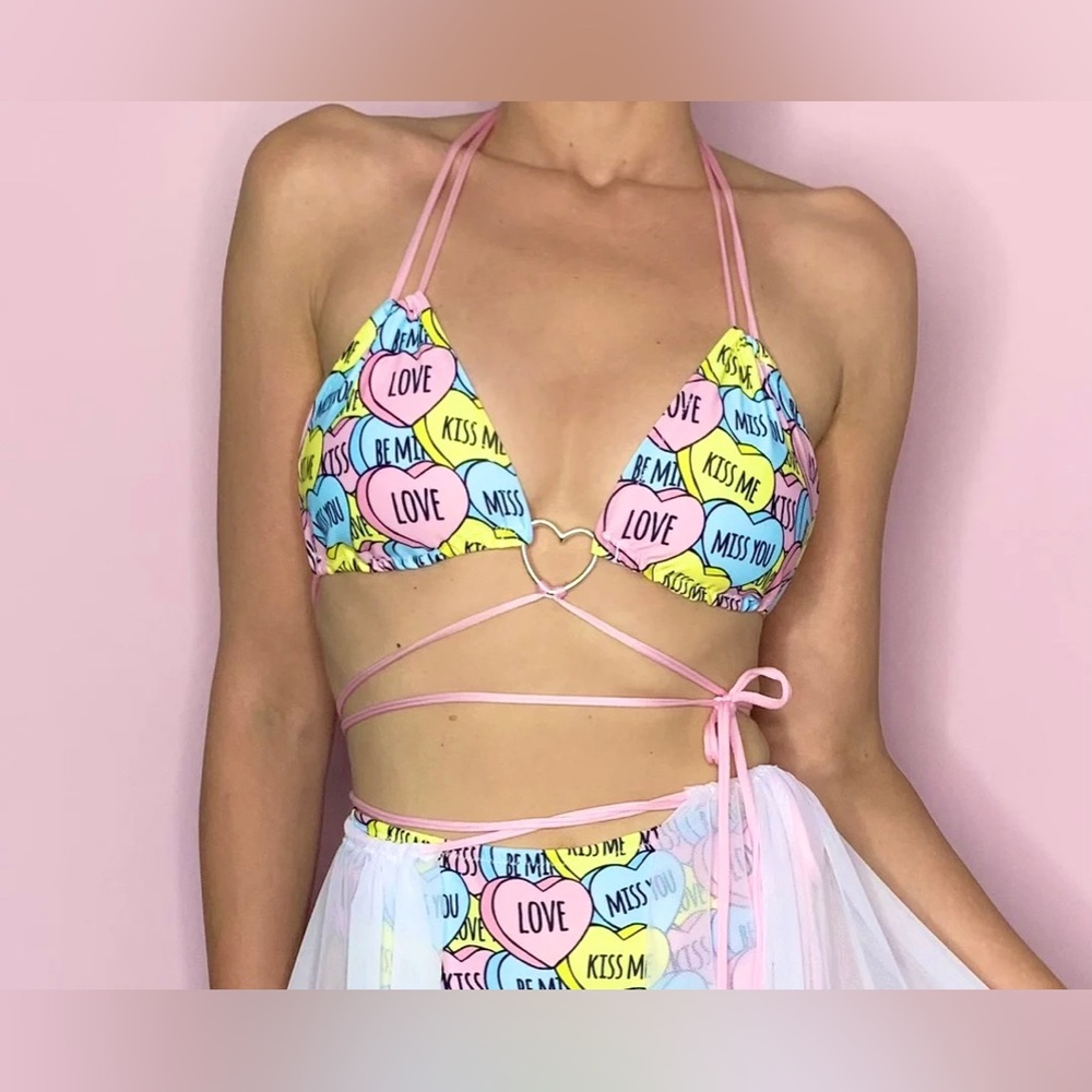 Candy Hearts Pastel 4-Piece Rave Set - Picture 2 of 11